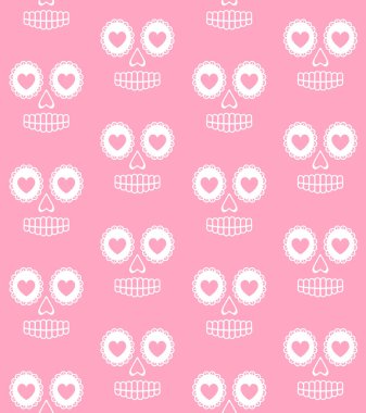 Şeker kafatası suratının vektörsüz deseni