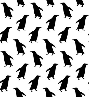 El çiziminin kusursuz çizimi. Beyaz arkaplanda izole edilmiş siyah penguen çizimi.