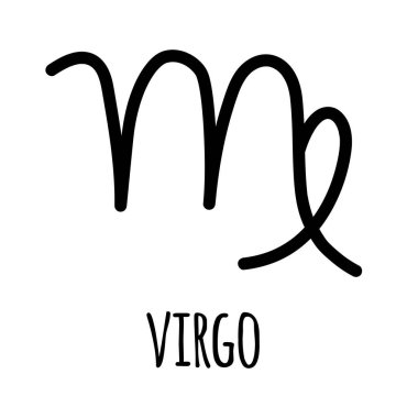 Vektör el çizilmiş başak astrolojik burç işareti