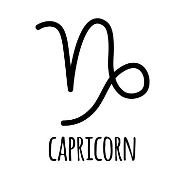 Vektör el papricorn astrolojik burç işareti çizdi