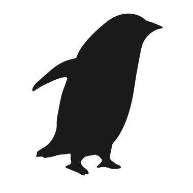Vektör eli çizilmiş penguen silueti