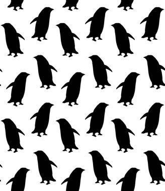 Penguen siluetinin kusursuz deseni