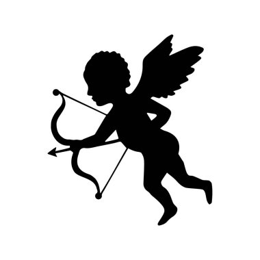 Beyaz arkaplanda izole edilmiş vektör aşk silueti