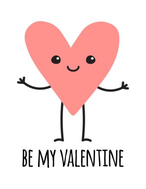 Beyaz arka planda izole edilmiş sevgililer günü mesajım olan pembe bir kalp çizdim.