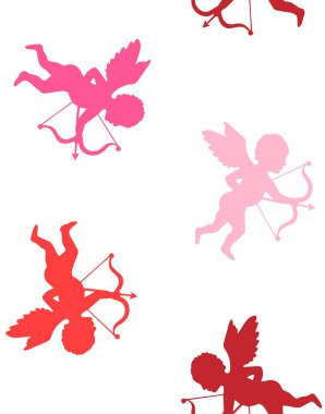 Aşk tanrısı siluetinin kusursuz deseni