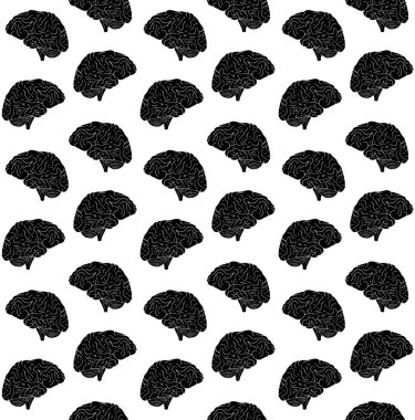 Elin pürüzsüz deseni. Siyah beyin çizilmiş.