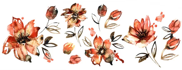 Tebrik kartı ve davetiye tasarımı için suluboya elementler