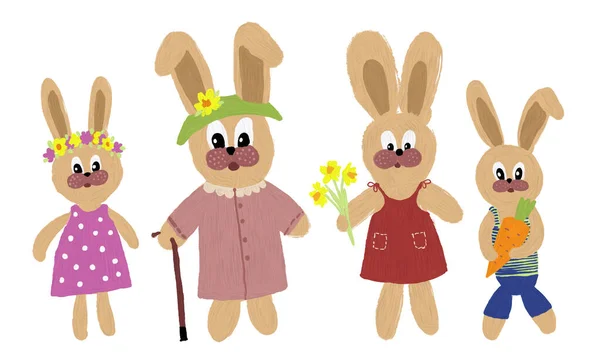 Cute Easter królik ilustracja — Zdjęcie stockowe