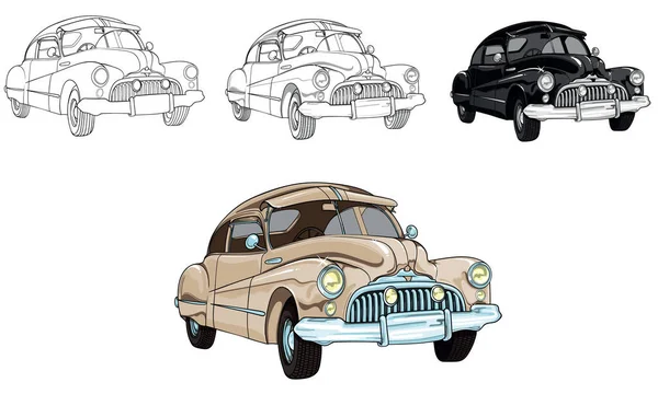 Bir spor araba tasviri. Kullanımı kolay, düzenlenebilir ve katmanlı. Beyaz arkaplanda izole edilmiş vektör ayrıntılı kas arabası, çizim otomobil