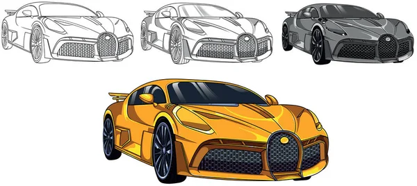 Ilustración Coche Deportivo Fácil Usar Editable Capas Vector Coche Muscular — Archivo Imágenes Vectoriales