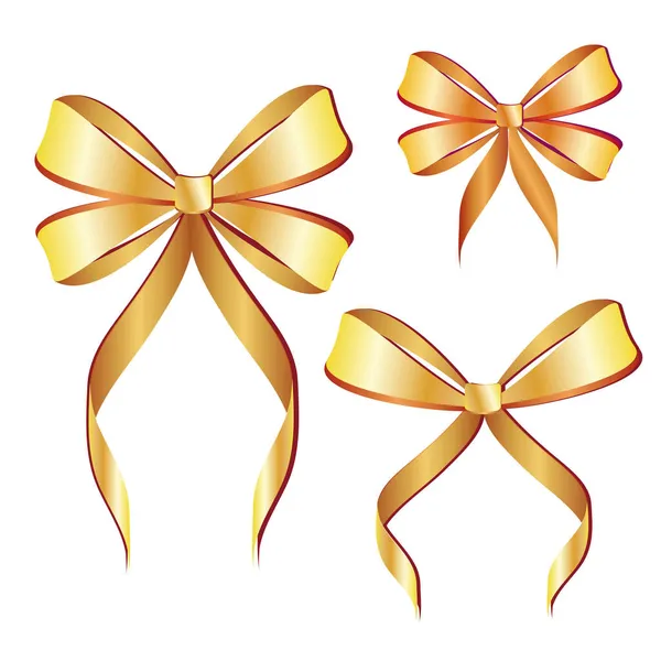 Ensemble de noeuds dorés décoratifs isolés sur fond blanc. — Image vectorielle