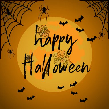 Düz dizayn uçan yarasa. Cadılar Bayramı partisi poster tasarımı.