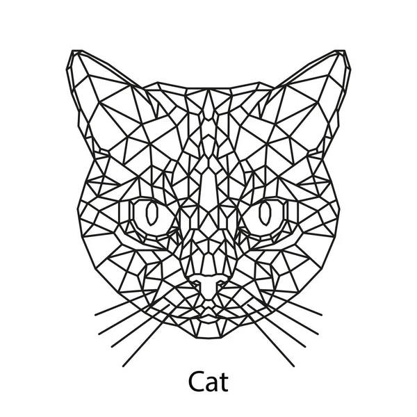 Geometric vector animal cat head on white background. Vector