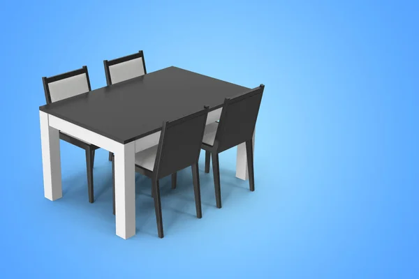렌더링검은 의자와 테이블을 놓습니다 — 스톡 사진