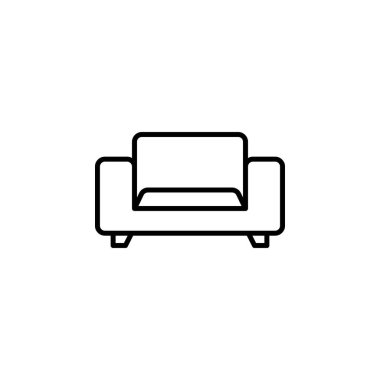 Koltuk çizgisi simgesi tasarım vektörü şablonu