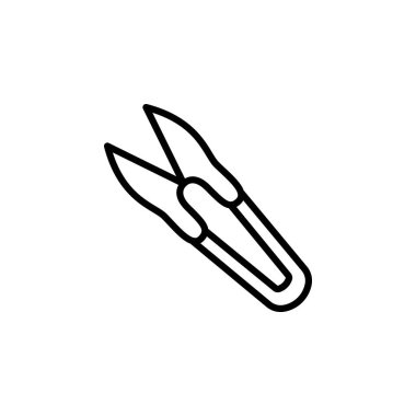 İplik kırpıcı satır simgesi tasarım vektör şablonu