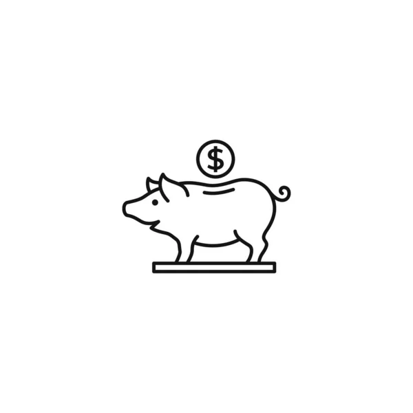 Банк Свиней Табличкой Доллара Векторная Иллюстрация Пиггибанка — стоковый вектор