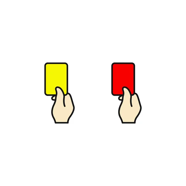 Gelbe Und Rote Karte Icon Vektor Illustration — Stockvektor