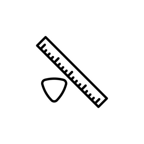 Vector Diseño Icono Línea Tiza Regla — Vector de stock