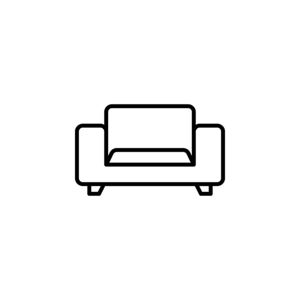 Sofa Linie Symbol Design Vektor Vorlage — Stockvektor