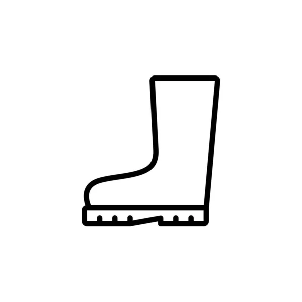 Rubber Boot Line Icon Vector Design — Stock Vector