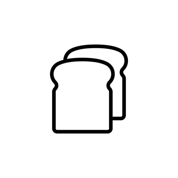Bröd Loaf Line Ikon Design Vektor Mall — Stock vektor
