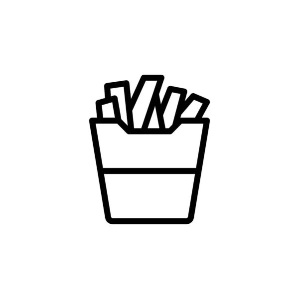 Pommes Frites Linie Symbol Design Vektor Vorlage — Stockvektor