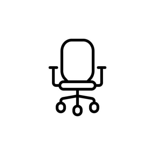 Office Chair Line Icon Design Vector Template — Stock Vector