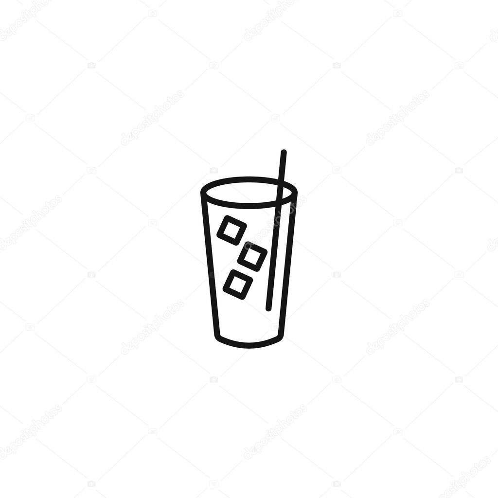 Ice tea vector line icon. Editable Stroke.