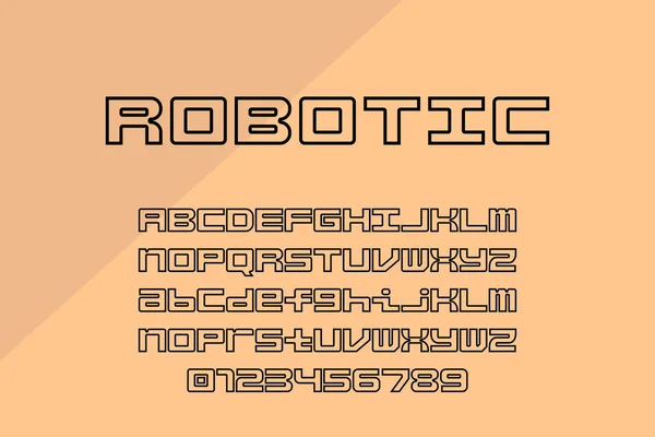 Abstracte minimale moderne alfabet lettertypen. Typografie technologie elektronische digitale muziek toekomstige creatieve lettertype. vectorillusie — Stockvector