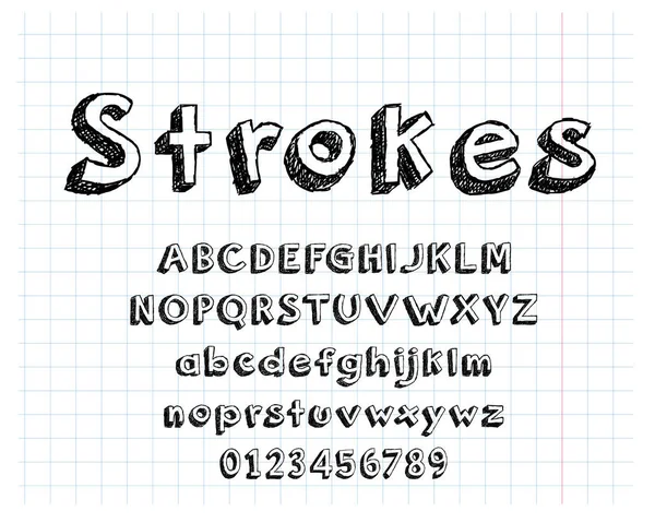 Painted Abc Font Brush Strokes Vector Eps10 — Image vectorielle
