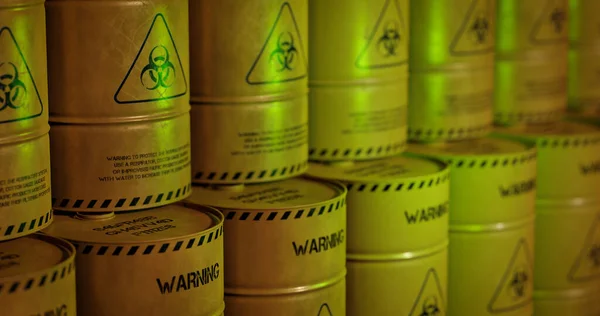 Radioaktivt Avfall Fat Slutförvar Kärnavfall Render Royaltyfria Stockbilder