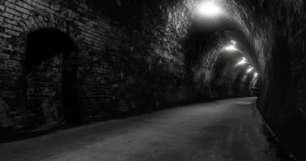 Karanlık Tünel Duvarları — Stok video