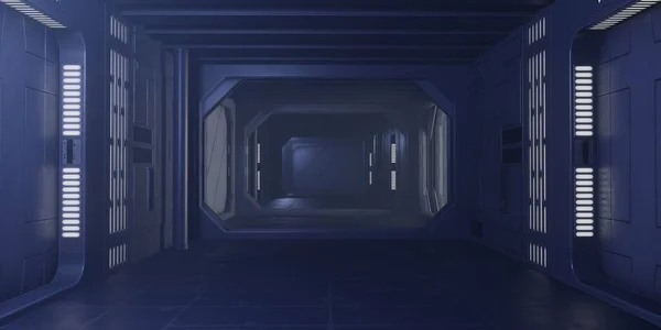 Flur Einem Science Fiction Gebäude Raumschiff Rendering — Stockfoto