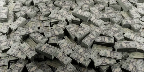 Bunch American Dollars White Floor — Stock Photo, Image