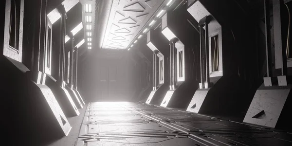 Licht Tunnelgang Eines Science Fiction Gebäudes — Stockfoto