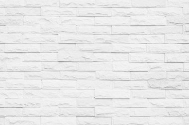 Duvar beyazı duvar dokusu arka plan. Tuğla işçiliği ya da taş döşeme döşeme eski kaya deseni temiz beton şebeke düz olmayan tuğla dizayn yığını. Kare beyaz tuğla duvar arka planı. Beyaz tuğla duvar arkaplanı deseni. Gri tuğla duvar dokusu.