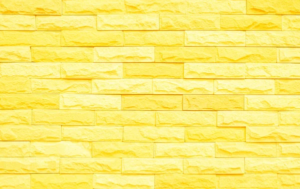 Parede Tijolo Pintada Com Pintura Amarela Pastel Fundo Textura Tom — Fotografia de Stock