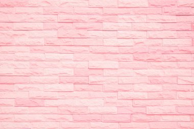 Pastel pembe ve beyaz tuğla duvar dokusu arka plan. Tuğla işçiliği desenli taş döşeme, taş döşeme, eski temiz beton ızgara, düz olmayan tuğla dizayn yığını. Ev ya da ofis tasarımı arkaplan dekorasyonu.