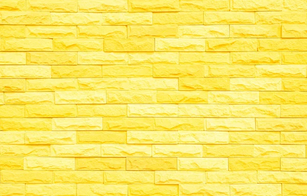 Brick Wall Painted Yellow Paint Pastel Bright Tone Texture Background — Stock Photo, Image