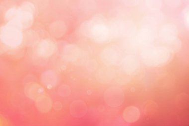 Soyut bulanık turuncu renk ve arkaplan şeftalisi, Görüntü festivali ışıkları açık hava ve pembe baloncuk odaklı desen dekorasyonu.