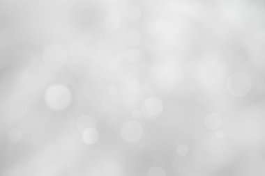 Arkaplan için soyut bulanık gri renk, Görüntü festivali ışıkları açık hava kutlaması ve kazanan için zarif beyaz bokeh odaklı dekoratif tasarım.