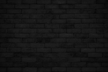 Soyut koyu tuğla duvar dokusu arka plan deseni, duvar tuğlası yüzey dokusu. Siyah renge boyanmış tuğla, eski temiz beton şebeke düzensiz, ev ya da ofis tasarımı arkaplan dekorasyonu.