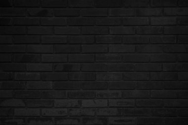 Soyut koyu tuğla duvar dokusu arka plan deseni, duvar tuğlası yüzey dokusu. Siyah renge boyanmış tuğla, eski temiz beton şebeke düzensiz, ev ya da ofis tasarımı arkaplan dekorasyonu.