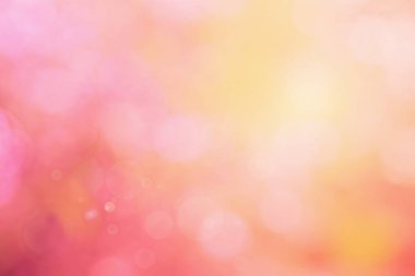 Soyut bulanık turuncu renk ve arkaplan şeftalisi, Görüntü festivali ışıkları açık hava ve pembe baloncuk odaklı desen dekorasyonu.