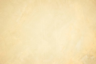 Eski beton duvar dokusu. Retro düz krem rengi çimento malzeme yüzeyini kapatıyoruz. Ekran ve kahverengi kağıt tasarım unsuru içeriğindeki ürün içeriğini göstermek veya tanıtmak için kaba ya da reklamını yapmak için..