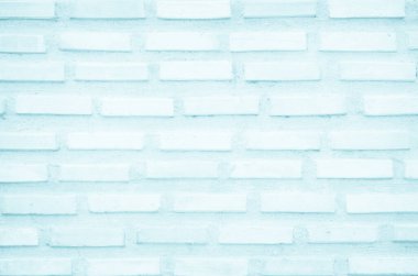 Soluk mavi boyalı tuğla duvar. Pastel, sakin, ton, arka plan. Tuğla ve taş işçiliği döşeme döşeme eski kaya deseni temiz beton ızgara düz olmayan tuğla dizayn arkaplan.