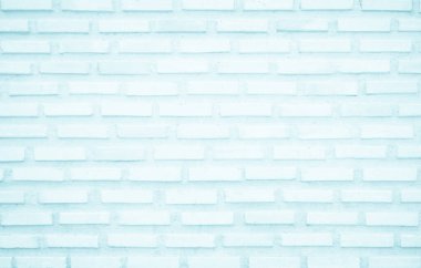 Soluk mavi boyalı tuğla duvar. Pastel, sakin, ton, arka plan. Tuğla ve taş işçiliği döşeme döşeme eski kaya deseni temiz beton ızgara düz olmayan tuğla dizayn arkaplan.