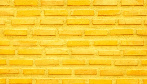 Parede Tijolo Pintada Com Pintura Amarela Pastel Fundo Textura Tom — Fotografia de Stock