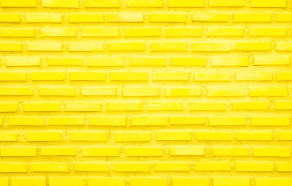 Brick Wall Painted Yellow Paint Pastel Bright Tone Texture Background — Stock Photo, Image